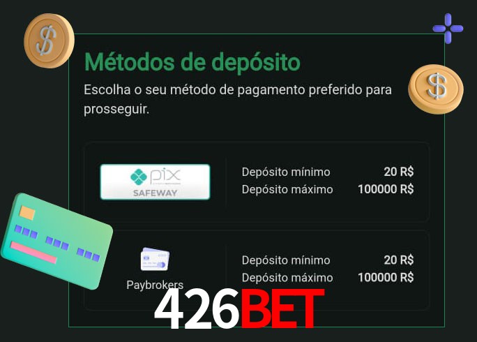 O cassino 426bet oferece uma grande variedade de métodos de pagamento